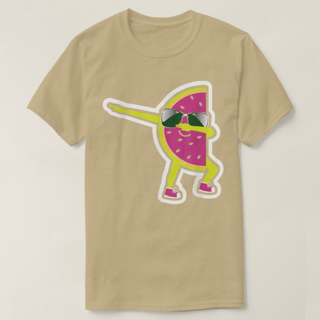Camiseta Fruta de la sandía Dabbing tropical Hola vena de v (Diseño del anverso)