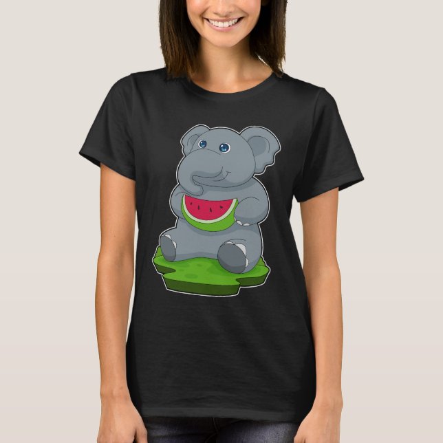 Camiseta Fruta de la sandía del elefante (Anverso)