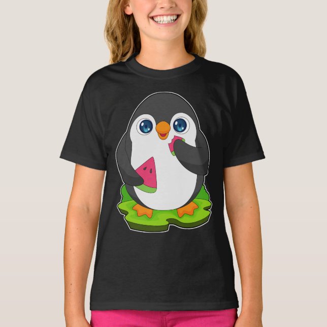 Camiseta Fruta de la sandía del pingüino (Anverso)