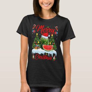 Camiseta Fruta de la sandía enciende Navidad Árbol Santa sa