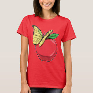 Camiseta Fruta de manzana de mariposa