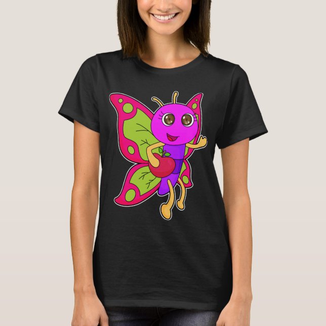 Camiseta Fruta de manzana de mariposa (Anverso)