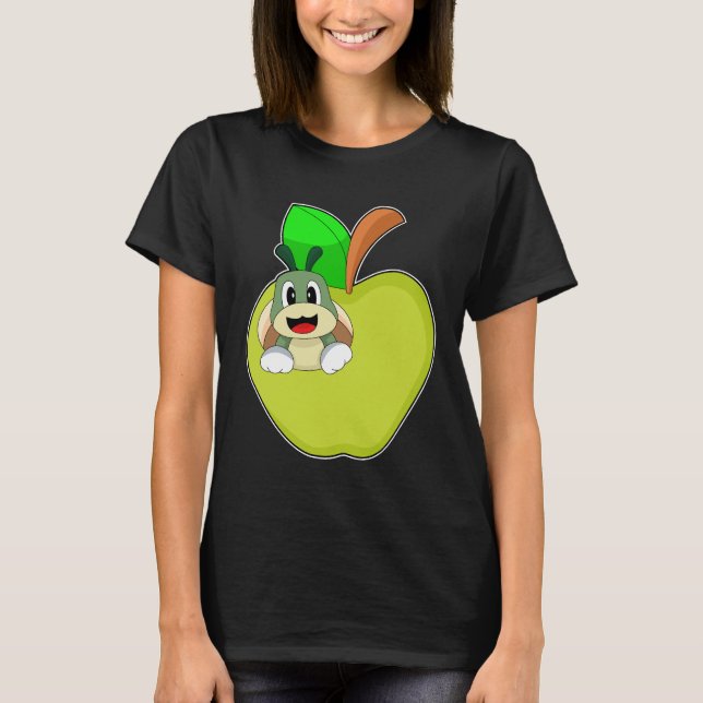 Camiseta Fruta de manzana de oruga (Anverso)