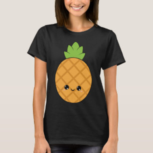 Camiseta fruta de piña linda adorable bonito kawaii sonrisa