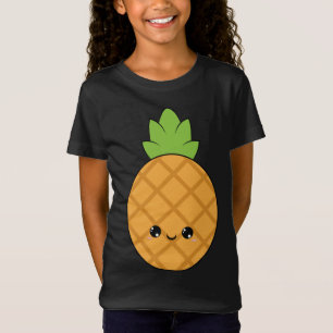 Camiseta fruta de piña linda adorable bonito kawaii sonrisa