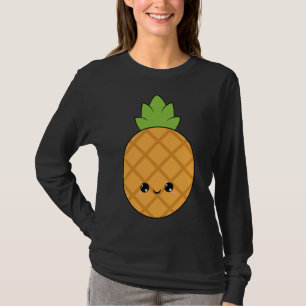 Camiseta fruta de piña linda adorable bonito kawaii sonrisa