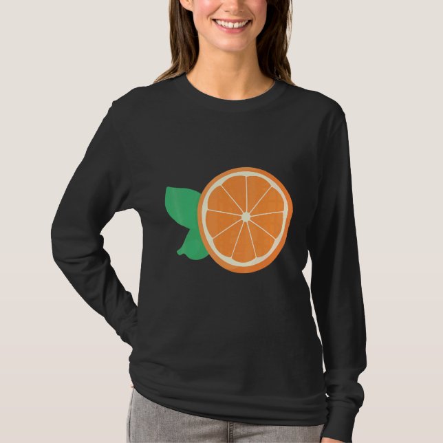 Camiseta Fruta de trozo de fruta naranja (Anverso)