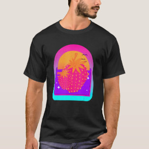 Camiseta Fruta de verano de Berry Rojo Retro Vaporwave 90 S