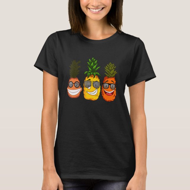 Camiseta Fruta de verano tropical Guay gafas de sol piña (Anverso)