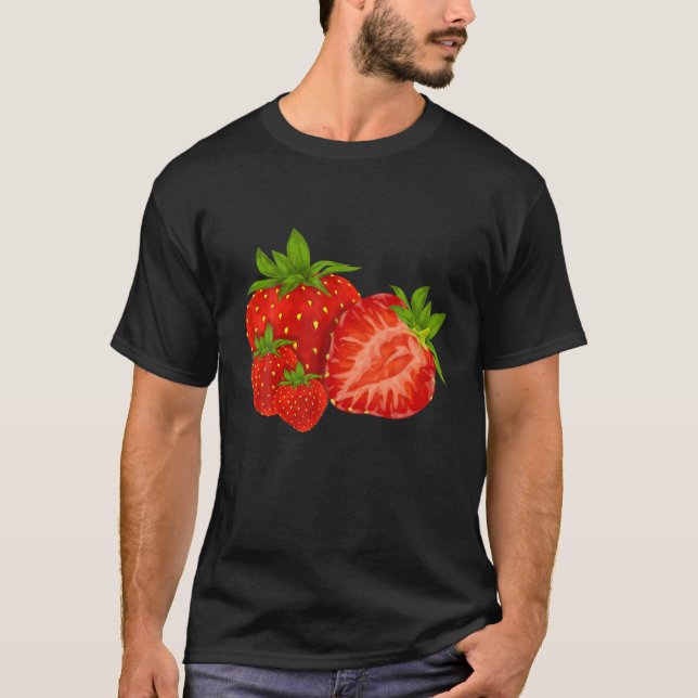 Camiseta Fruta del patrón de fresa de verano lindo (Anverso)