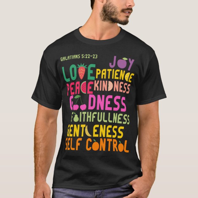 Camiseta Fruta del retruécano cristiano de la biblia del (Anverso)
