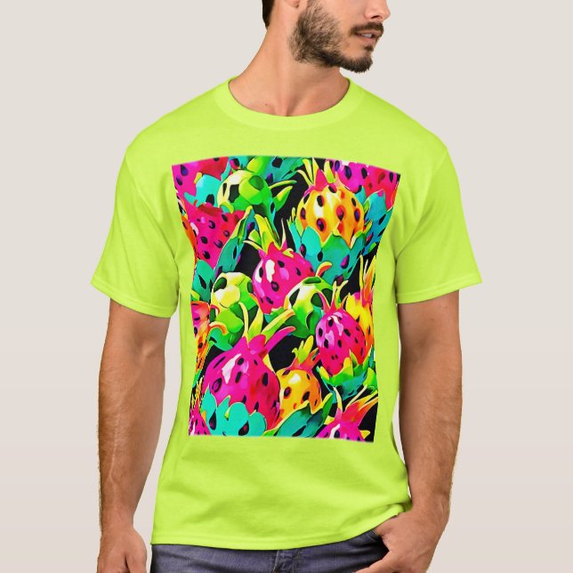 Camiseta Fruta Dragón Patrón Vivo (Anverso)