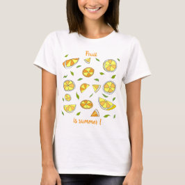 Camiseta Fruta es verano Minimalista Lindo