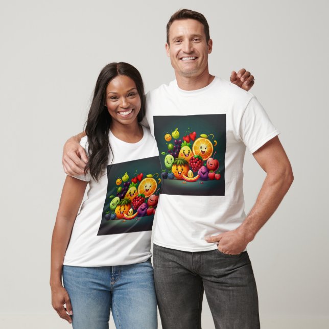 Camiseta fruta feliz con un par de encantadores regalos (Unisexo)