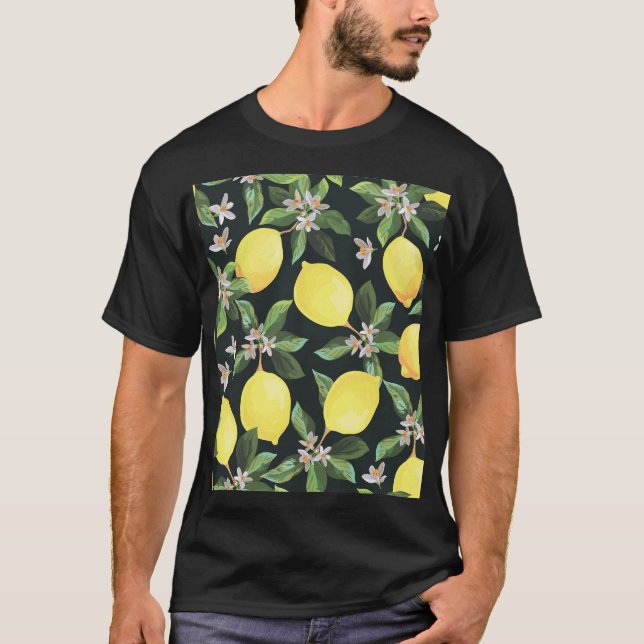 Camiseta Fruta limón: Diseño de patrones sin foco (Anverso)