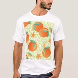 Camiseta Fruta Naranja exótica: Vintage tropical.