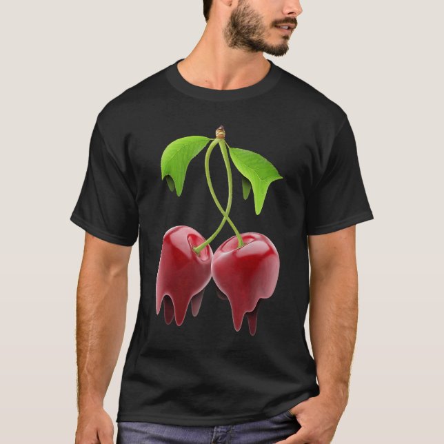 Camiseta Fruta trippy digital de cerezas de fusión (Anverso)