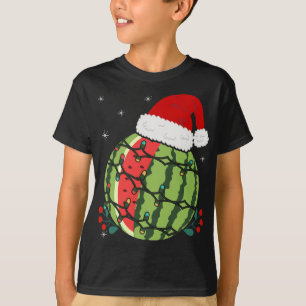 Camiseta Fruta tropical Santa Hat Watermelon Hawaii Christm