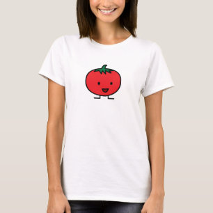 Camiseta Fruta vegetal roja del tomate feliz
