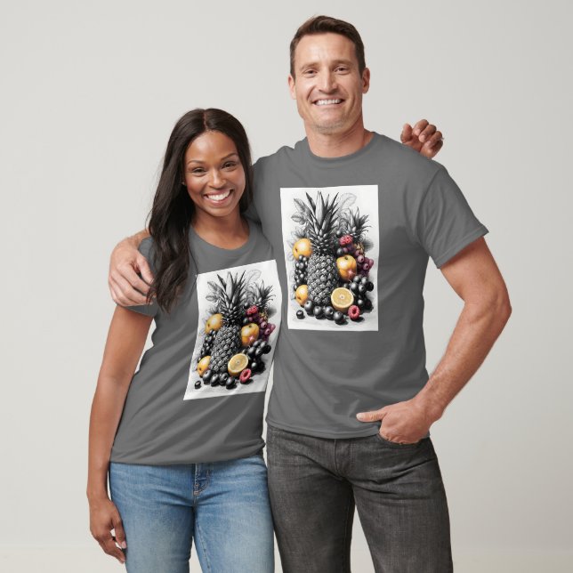Camiseta Frutas blancas y negras (Unisexo)