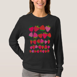 Camiseta Frutas Botánicas Lindas Fresas Frutarianas Fruta