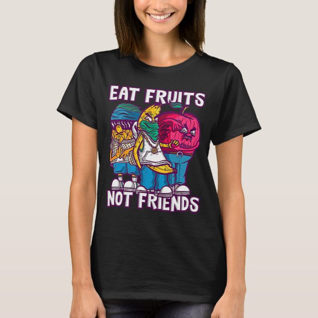 Camiseta Frutas de gángster comen frutas no son amigas vege (Anverso)