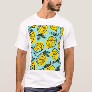 Camiseta Frutas de limón: patrón vintage de verano.
