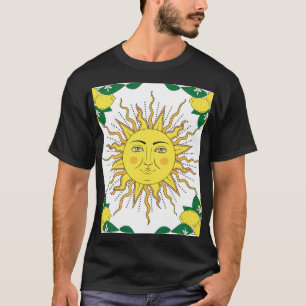 Camiseta Frutas de limón tropical, cara de sol.