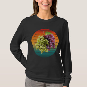 Camiseta Frutas de uva vintage comida saludable vegana