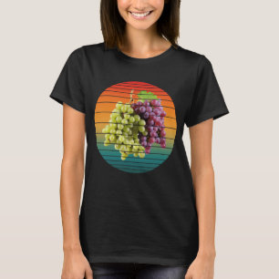 Camiseta Frutas de uva vintage comida saludable vegana