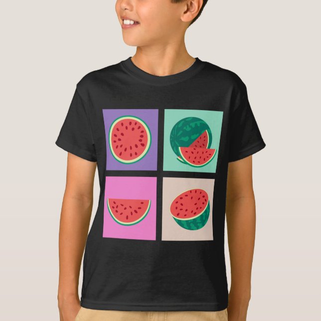 Camiseta Frutas exóticas Pop Art Verano Tropical Agua de va (Anverso)