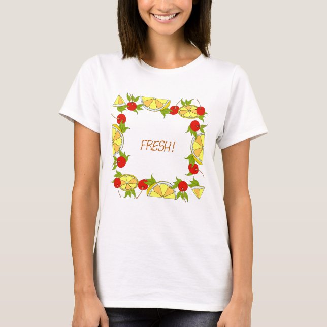 Camiseta Frutas frescas y humor de verano (Anverso)