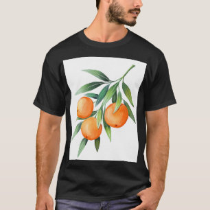 Camiseta Frutas Naranjas acuáticas: Ramas aisladas.