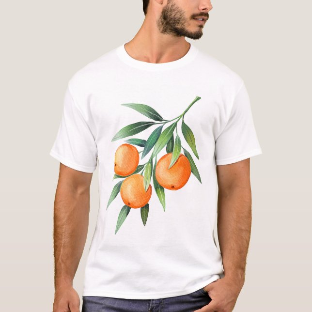 Camiseta Frutas Naranjas acuáticas: Ramas aisladas. (Anverso)