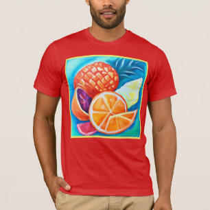 Camiseta Frutas tropicales de neón coloridas