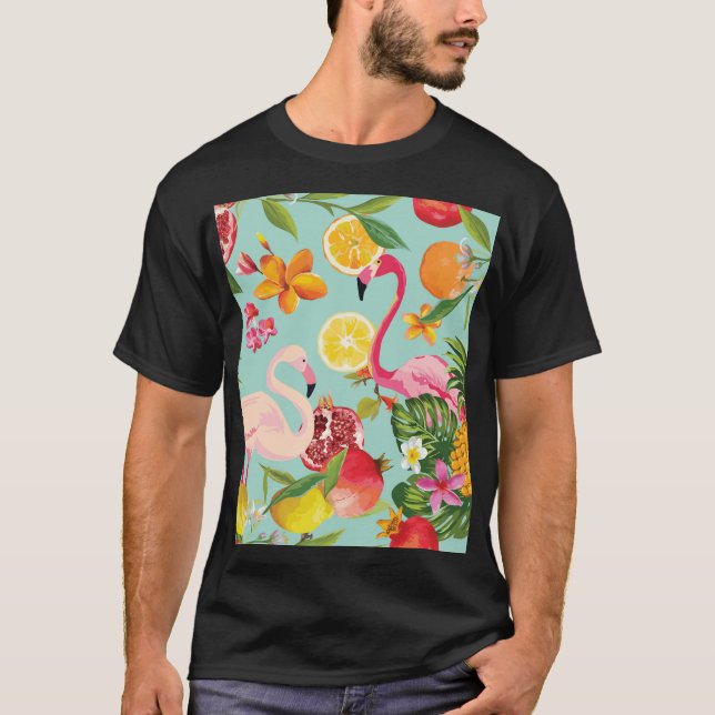Camiseta Frutas tropicales Flamingo Vintage (Anverso)