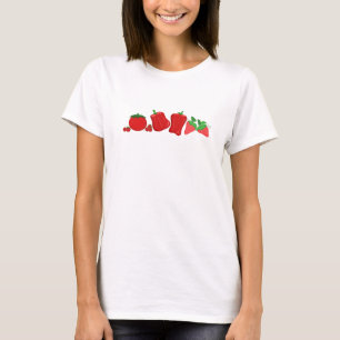 Camiseta Frutas y Verduras en Color Rojo