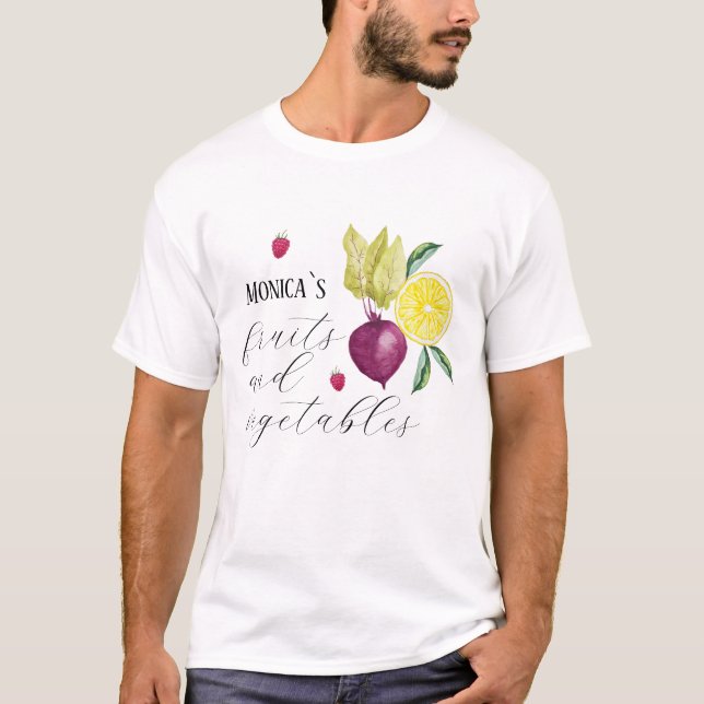 Camiseta Frutas y Verduras Monogramadas Lindas (Anverso)