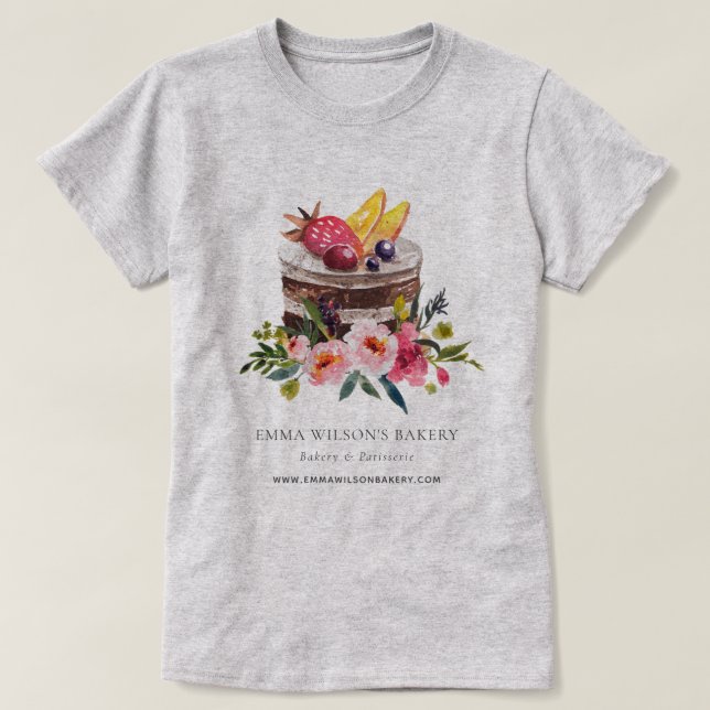 CAMISETA FRUTO FLORAL CAKE PATISSERIE CUPCAKE BAKERY CHEF (Diseño del anverso)