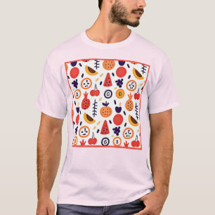 Camiseta Frutos Coloridos Patrón de arte