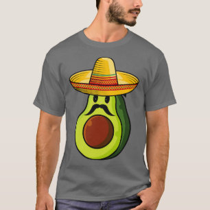 Camiseta Frutos de aguacate con bigote celebrando cinco de