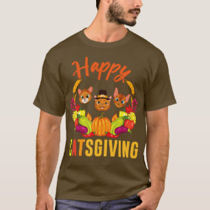 Camiseta Frutos de calabaza gato enfrenta feliz Día de Acci