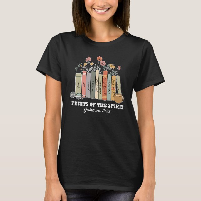 Camiseta Frutos Del Espíritu Galatianos 522 Libro Cristiano (Anverso)