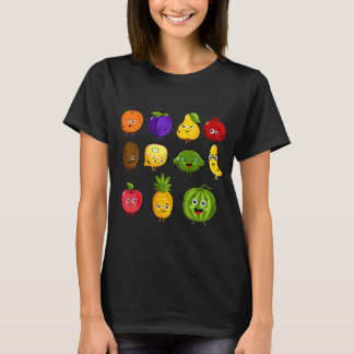 Camiseta Frutos divertidos Collage Frutos Vegetales