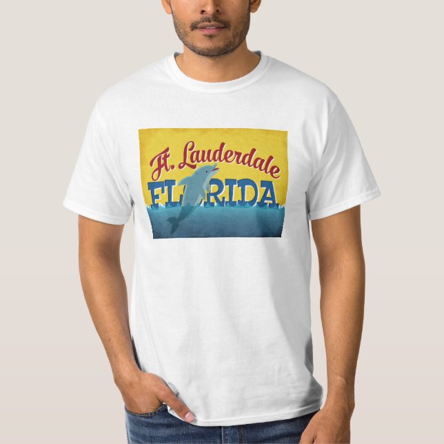 Camiseta Ft Lauderdale Florida Dolphin Retro Viaje de Vinta (Anverso)