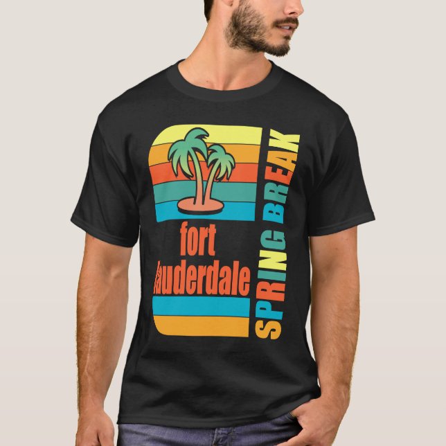 Camiseta Ft Lauderdale Spring Break High School Retro Beach (Anverso)