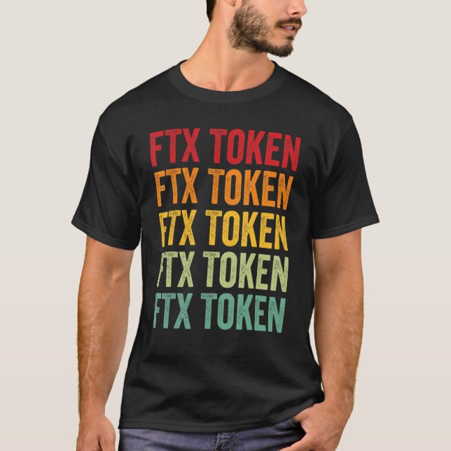 Camiseta Ftx Token Crypto Rainbow Text Design (Anverso)