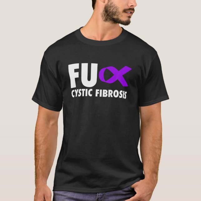 Camiseta FU Cística Fibrosis Púrpura Cinta - CF (Anverso)