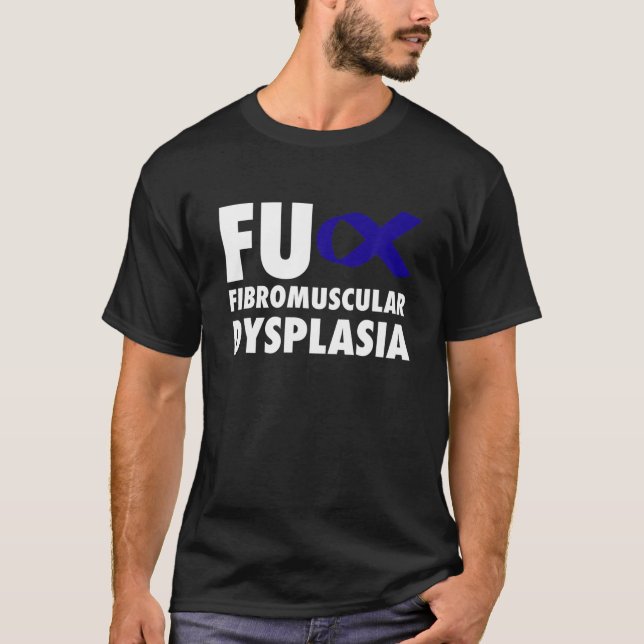 Camiseta FU Displasia Fibromuscular Cinta Azul - FMD (Anverso)