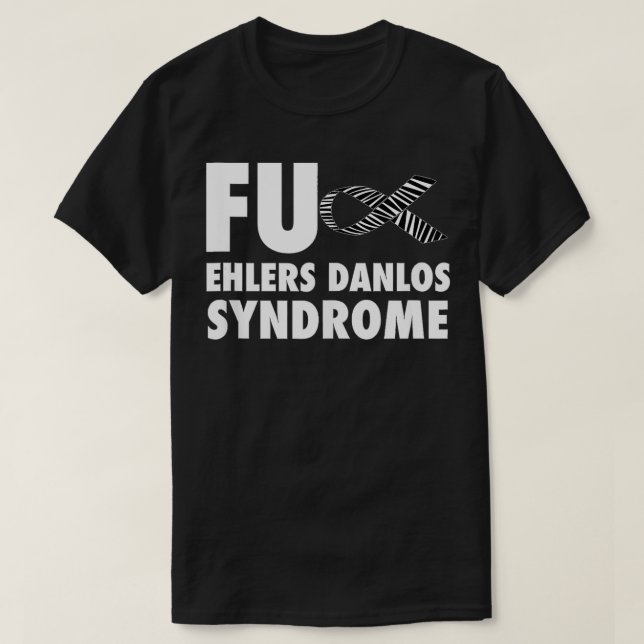 Camiseta FU Ehlers Danlos Síndrome Zebra Stripe Ribbon EDS (Diseño del anverso)